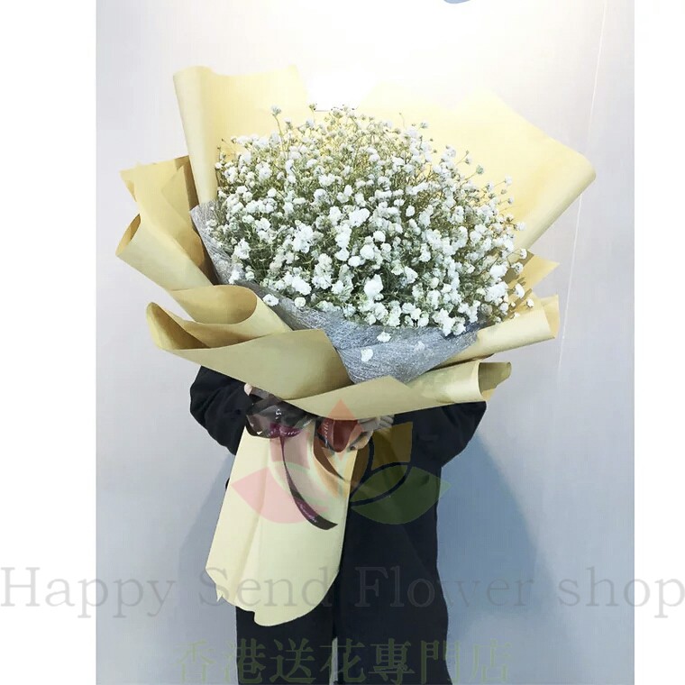 韓国の巨大カスミソウの花束