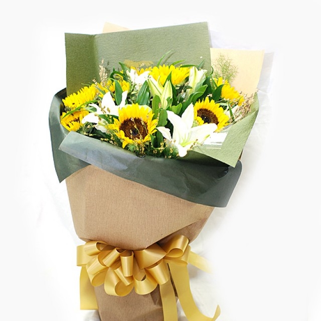 Super popular flower bouquet sunflower perfume lily bouquet