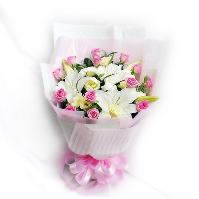 香水百合 玫瑰花束 Hk Happy Send Flower Shop
