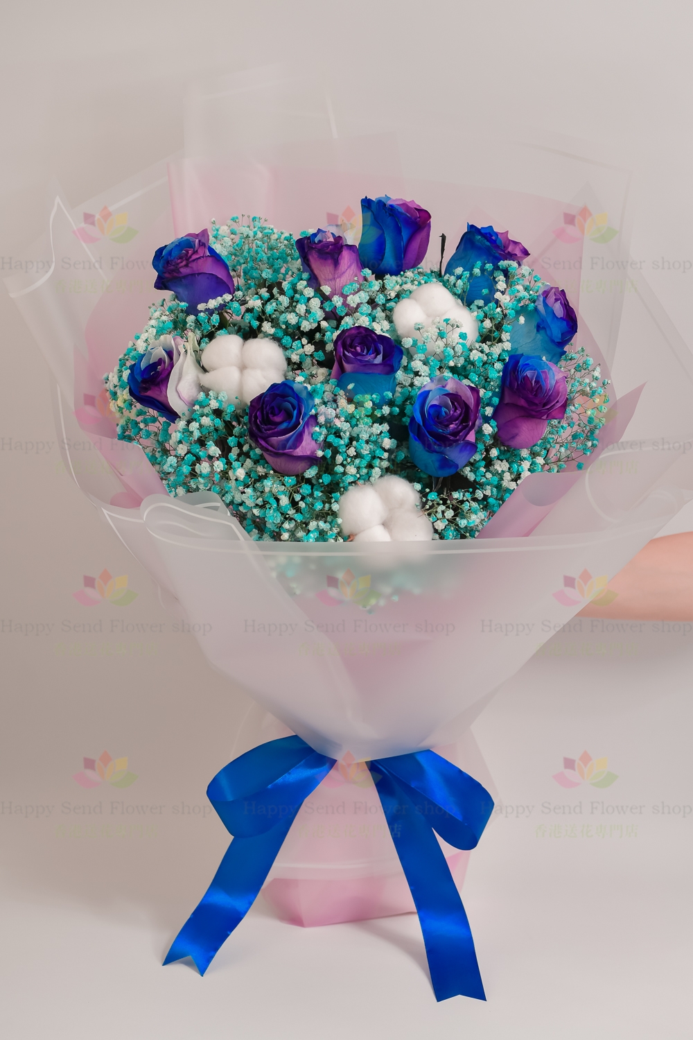 [Extremely Rare] 10 Blue Roses Arrived by Air from Holland