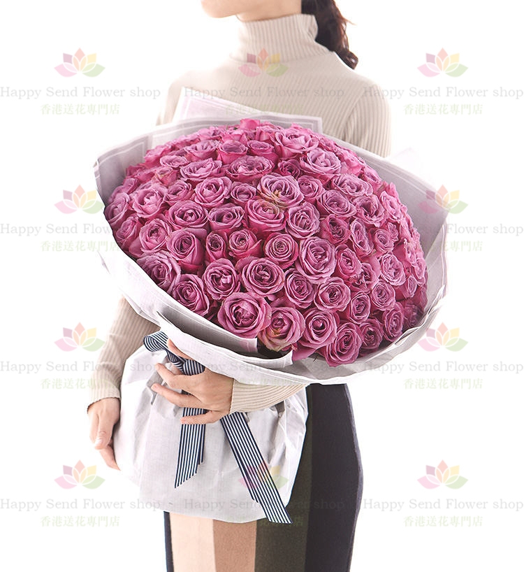 Stay with you for a long time (99 purple roses bouquet)