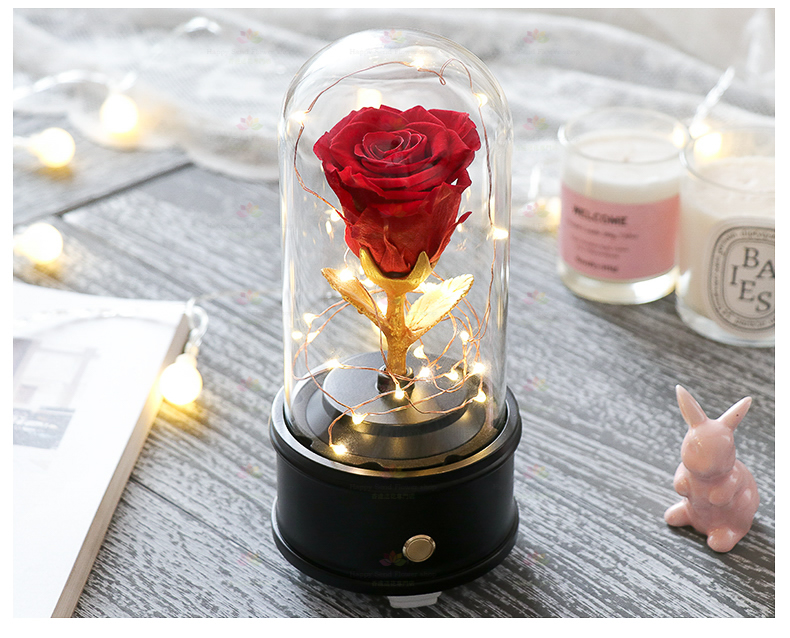 Eternal Flower Single Rose Bluetooth Speaker (Red)