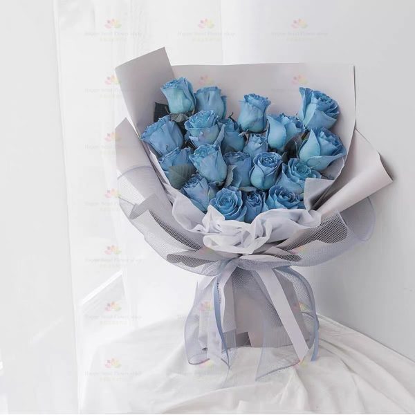 冰雪女王(19枝藍玫瑰)