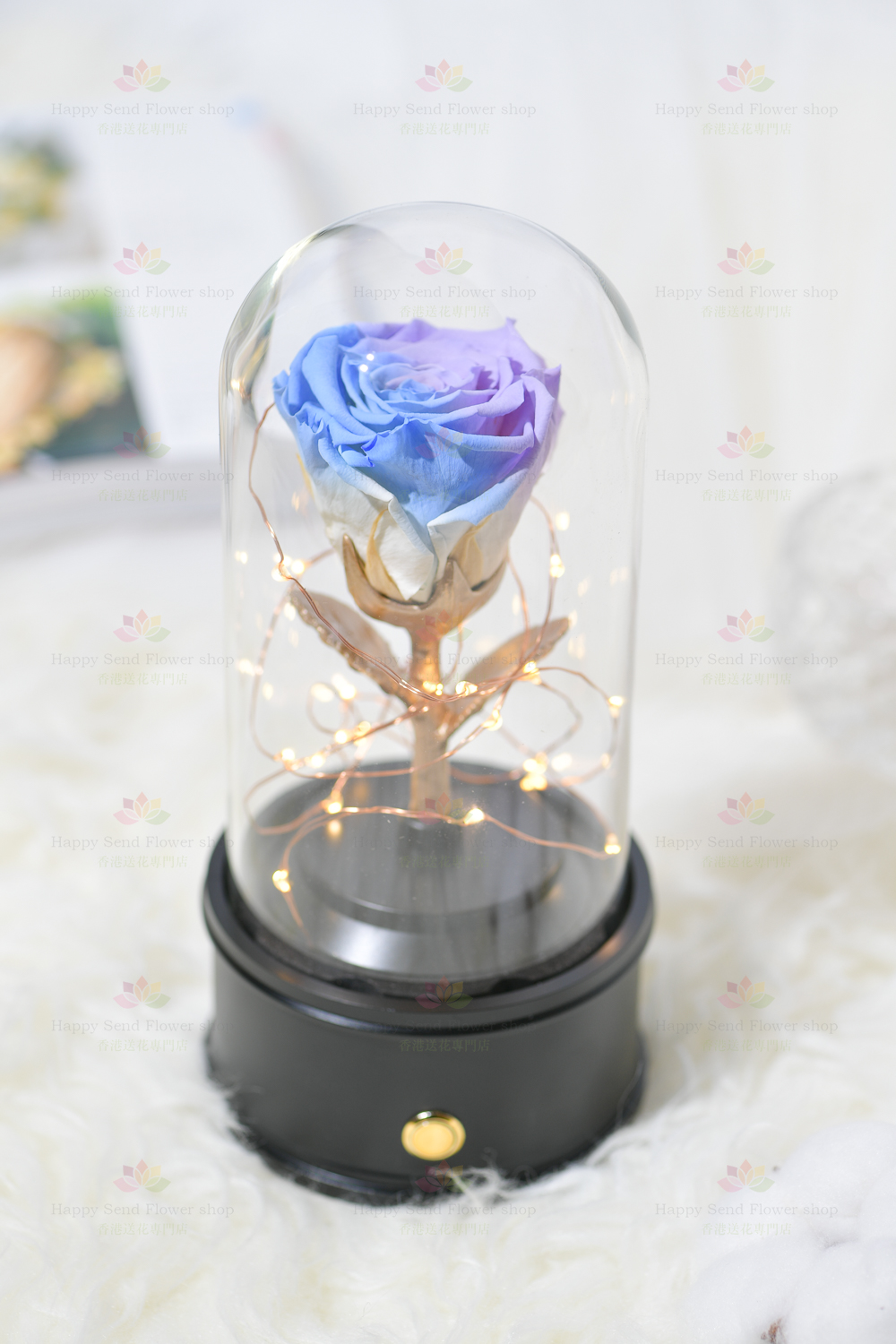 Eternal Flower Single Rose Bluetooth Speaker (Purple Blue)