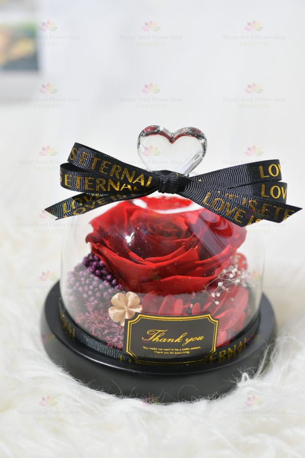 Wholeheartedly Preserved Flower Rose Decoration (Red without lights) (2021 Valentine's Day Bouquet Series)