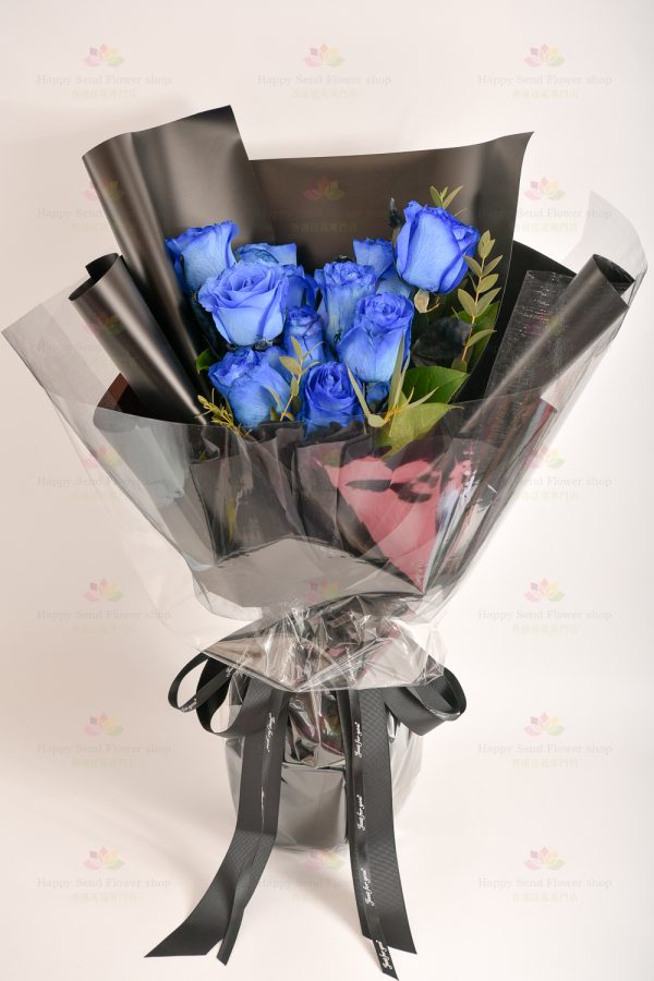Secret love object (12 imported dark blue roses)